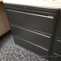 Haworth Charcoal 3 Drawer Lateral File Cabinet
